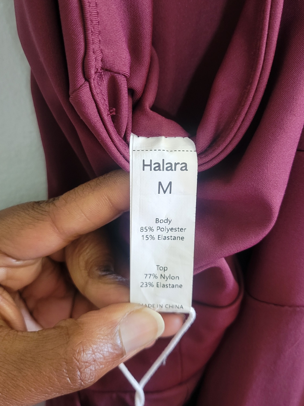 NWT HALARA Breezful V-Neck Wide-Leg Jumpsuit Sz M Quick Dry Maroon - Picture 7 of 14